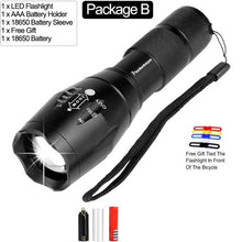 Load image into Gallery viewer, Led Flashlight Ultra Bright Linterna Led Torch T6 Zoomable Bicycle Light Use AAA 18650 Battery Waterproof - Good Life Shop
