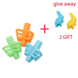 Two-Finger Pen Holder Silicone Baby Learning Writing Tool Correction Device Pencil Set Stationery 3 Piece Set Gift 2 Piece Fish - Good Life Shop