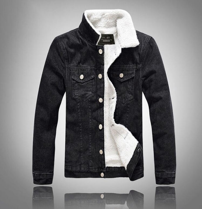 Winter Men's Casual Denim Jacket Plus Velvet Warm Cotton Coat - Good Life Shop