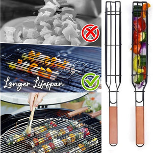 Portable BBQ Grilling Basket Stainless Steel Nonstick Barbecue Grill Basket Tools Mesh  Kitchen Tools kitchen accessories#30 - Good Life Shop
