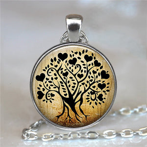 Tree Of Life Glass Cabochon Statement Necklace - Good Life Shop