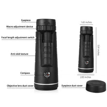 Load image into Gallery viewer, Lens for phone 40X60 Zoom for Smartphone Monocular Telescope Camera with Compass Phone Clip Tripod - Good Life Shop